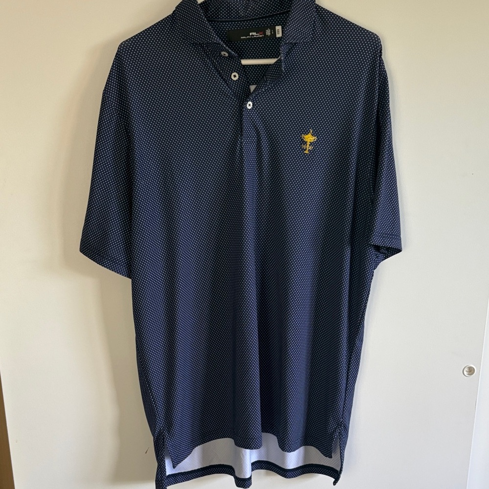 RLX Ralph Lauren Dark Blue Polo with Yellow Emblem